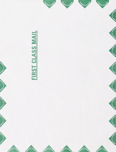 White Tyvek 14lb 10 x 13 Open End First Class Envelopes with Peel & Seal
