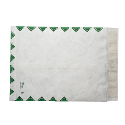 White Tyvek® 14lb 12 x 15 1/2 Open End First Class Envelopes with Peel and Seal