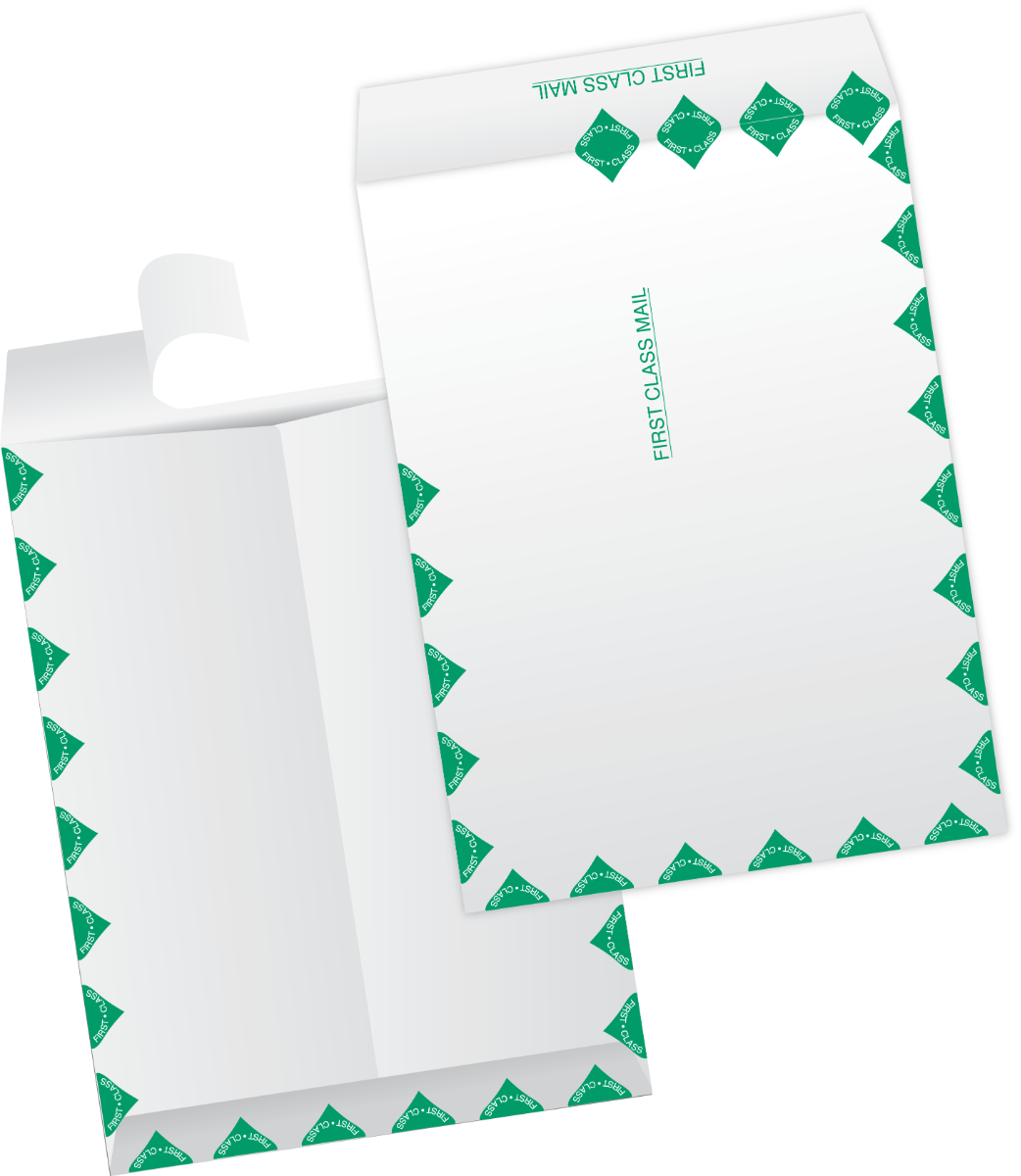 White Tyvek® 14lb 12 x 15 1/2 Open End First Class Envelopes with Peel and Seal