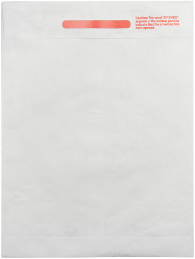 White Tyvek 14lb 9 x 12 Open End Tamper Evident Envelopes