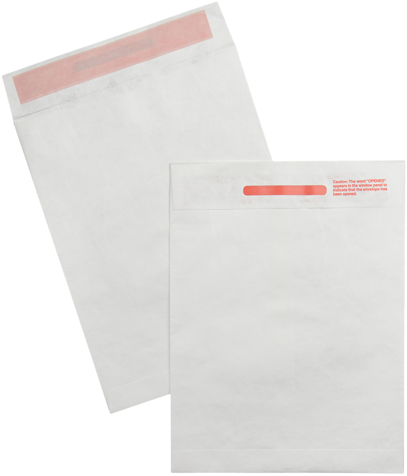 White Tyvek 14lb 9 x 12 Open End Tamper Evident Envelopes