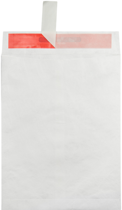White Tyvek 14lb 10 x 13 Open End Tamper Evident Envelopes with Peel & Seal