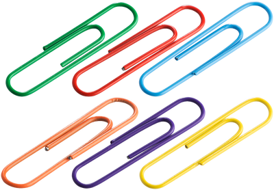 Rainbow Assorted Jumbo 2 Inch Paper Clips - 6 Packs of 75