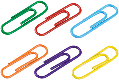 Rainbow Assorted Standard 1 1/4 Inch Paper Clips - 6 Packs of 100