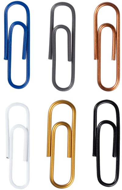 Business Assorted Standard 1 1/4 Inch Paper Clips - 6 Packs of 100