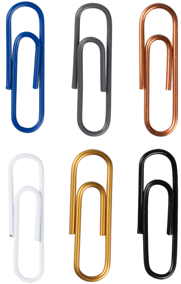 Business Assorted Standard 1 1/4 Inch Paper Clips - 6 Packs of 100