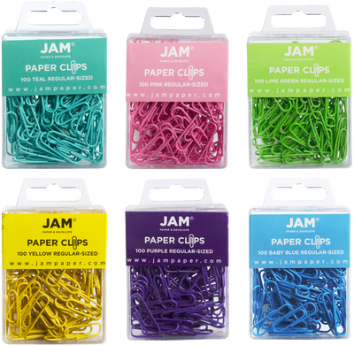 Spring Assorted Standard 1 1/4 Inch Paper Clips - 6 Packs of 100