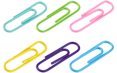 Spring Assorted Standard 1 1/4 Inch Paper Clips - 6 Packs of 100