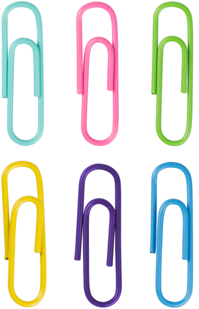 Spring Assorted Standard 1 1/4 Inch Paper Clips - 6 Packs of 100