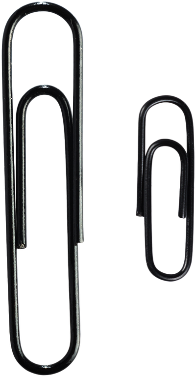 Black Standard & Jumbo Paper Clips Assortment Pack - 1 Pack Each (175 Clips Total)