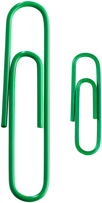 Green Standard & Jumbo Paper Clips Assortment Pack - 1 Pack Each (175 Clips Total)