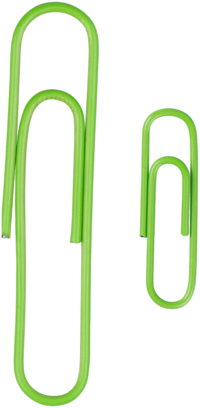 Lime Green Standard & Jumbo Paper Clips Assortment Pack - 1 Pack Each (175 Clips Total)