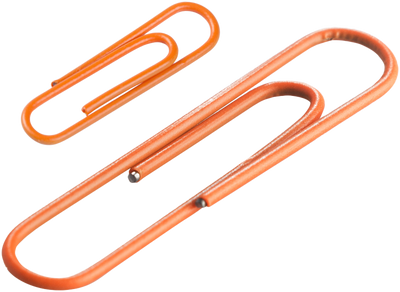 Orange Standard & Jumbo Paper Clips Assortment Pack - 1 Pack Each (175 Clips Total)