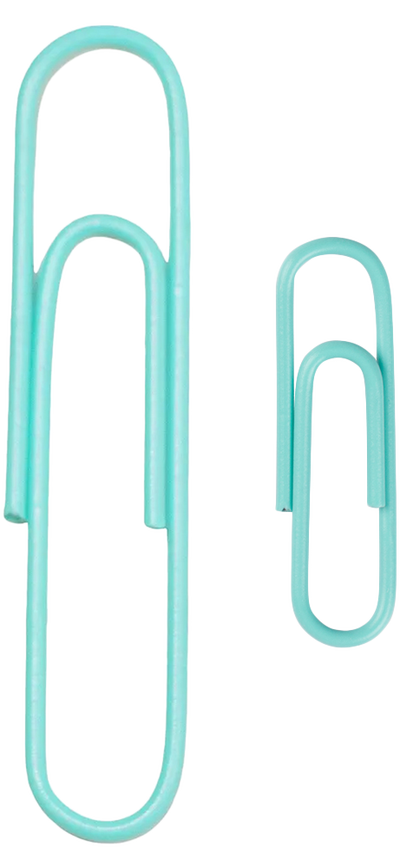 Teal Standard & Jumbo Paper Clips Assortment Pack - 1 Pack Each (175 Clips Total)