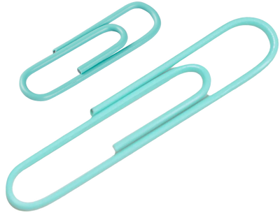 Teal Standard & Jumbo Paper Clips Assortment Pack - 1 Pack Each (175 Clips Total)