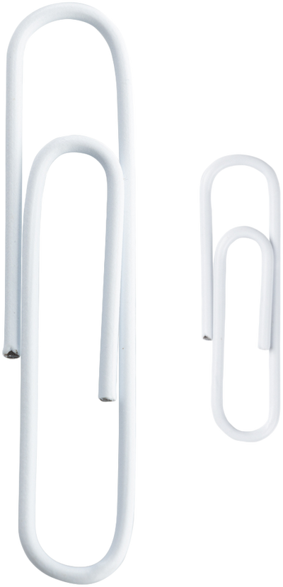 White Standard & Jumbo Paper Clips Assortment Pack - 1 Pack Each (175 Clips Total)