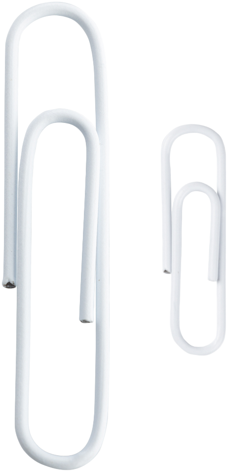 White Standard & Jumbo Paper Clips Assortment Pack - 1 Pack Each (175 Clips Total)