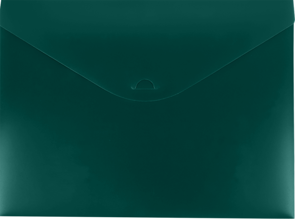 Forest Green Letter Booklet Plastic Envelopes (9 3/4 x 13) with Tuck Flap
