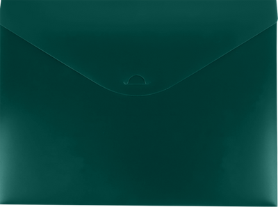 Forest Green Letter Booklet Plastic Envelopes (9 3/4 x 13) with Tuck Flap