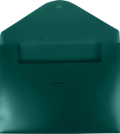 Forest Green Letter Booklet Plastic Envelopes (9 3/4 x 13) with Tuck Flap