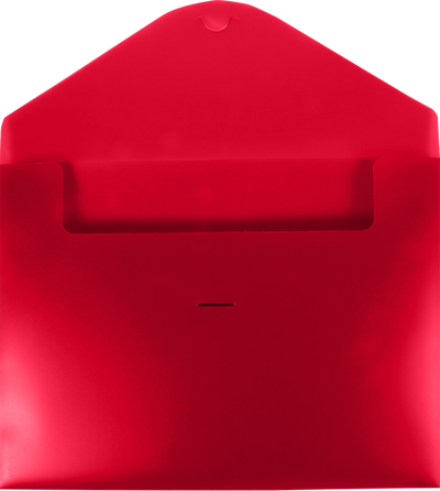 Red Letter Booklet Plastic Envelopes (9 3/4 x 13) with Tuck Flap