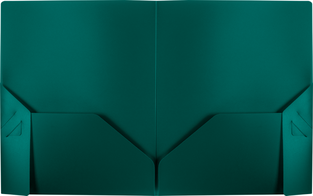 9 1/2 x 11 3/4 Poly Folder w/Tuck Tabs - Forest Green