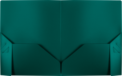 9 1/2 x 11 3/4 Poly Folder w/Tuck Tabs - Forest Green
