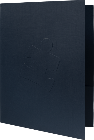 Nautical Navy Blue Linen 9 x 12 Puzzle Piece Folders