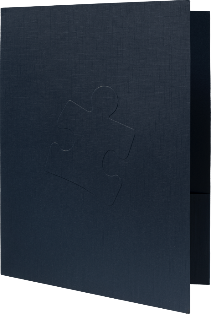 Nautical Navy Blue Linen 9 x 12 Puzzle Piece Folders