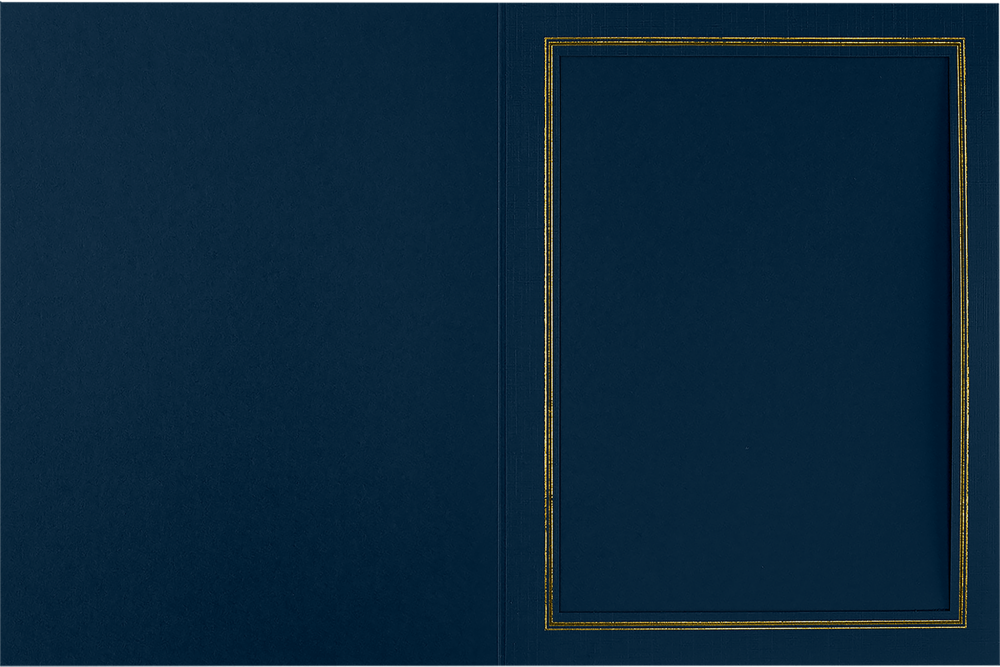 Nautical Navy Blue Linen with Gold Foil  6 x 8 Portrait Photo Holder