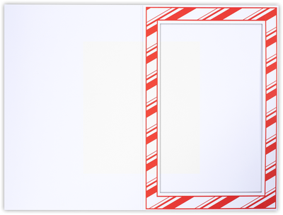 White Gloss Candy Cane Stripe 4 x 6 Portrait Photo Holder