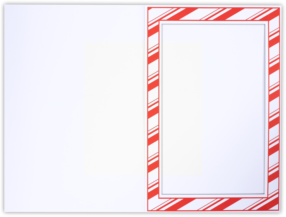 White Gloss Candy Cane Stripe 4 x 6 Portrait Photo Holder