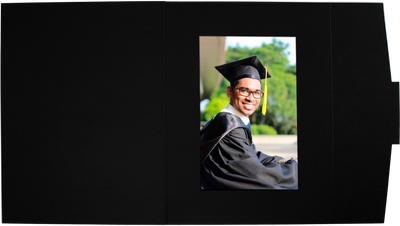 Black Linen 4 x 6 Fold-Over Easel Photo Frame