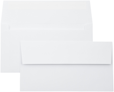 White 28lb Photo Greeting Invitation Envelopes (4 3/8 x 8 1/4) with Peel & Seal