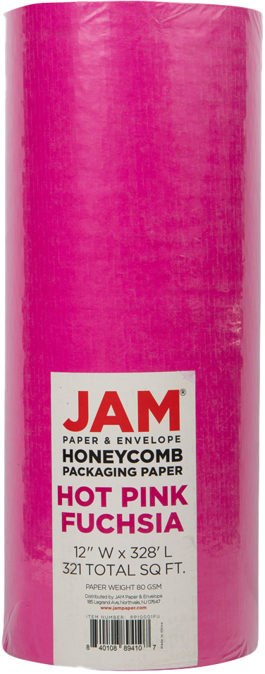 Hot Pink Fuchsia Honeycomb Packing Paper Roll - 321 Sq Ft