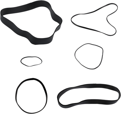 Black Size 107, 117B, 16, 19, 33 & 64 Rubber Bands - 5 Packs (550 Total)