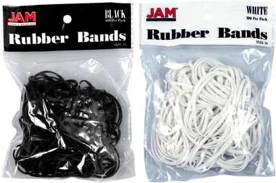 Black & White Size 33 Rubber Bands - 2 Packs of 100