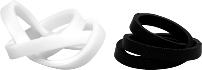 Black & White Size 33 Rubber Bands - 2 Packs of 100