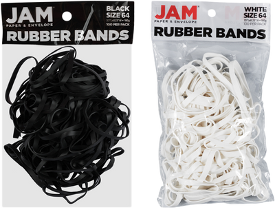 Black & White Size 64 Rubber Bands - 2 Packs of 100