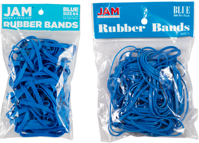Blue Size 33 & 64 Rubber Bands - 2 Packs of 100