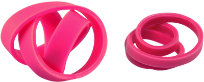 Pink Size 33 & 64 Rubber Bands - 2 Packs of 100