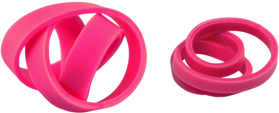 Pink Size 33 & 64 Rubber Bands - 2 Packs of 100