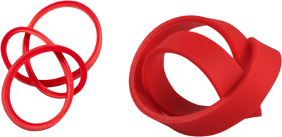 Red Size 33 & 64 Rubber Bands - 2 Packs of 100