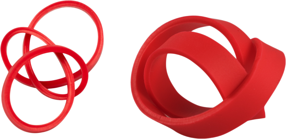 Red Size 33 & 64 Rubber Bands - 2 Packs of 100