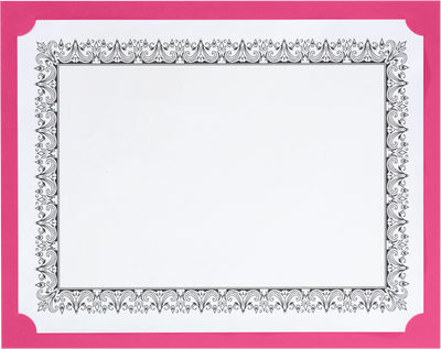 Fuchsia Pink Magenta 9 1/2 x 12 Single Certificate Holders