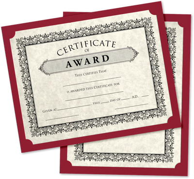 Garnet Dark Red 9 1/2 x 12 Single Certificate Holders
