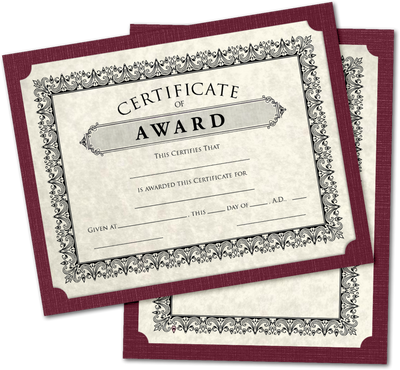 Burgundy Linen 9 1/2 x 12 Single Certificate Holders