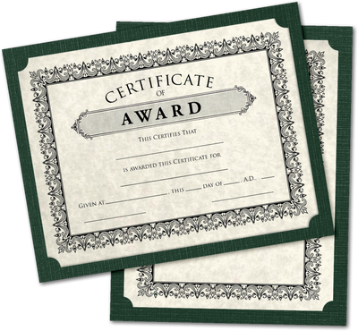 Dark Green Linen 9 1/2 x 12 Single Certificate Holders