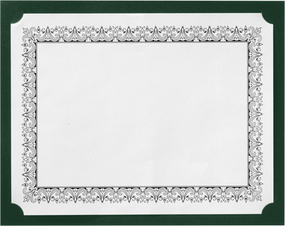 Dark Green Linen 9 1/2 x 12 Single Certificate Holders