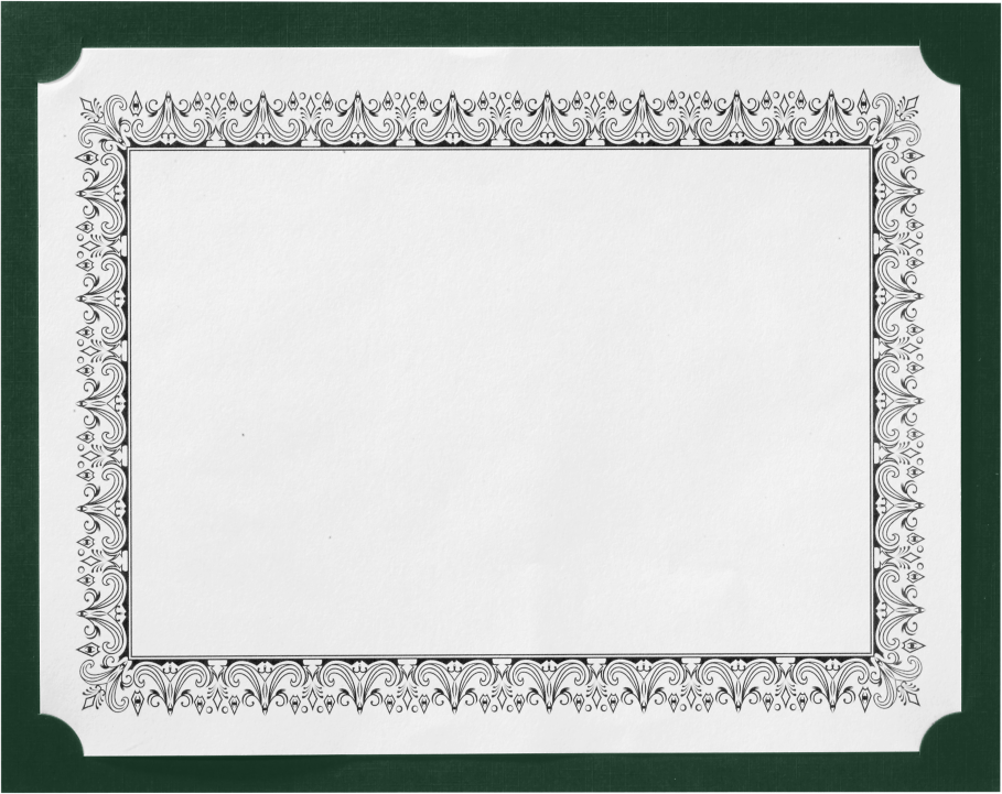 Dark Green Linen 9 1/2 x 12 Single Certificate Holders